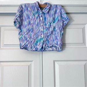 💖 Forever 21 womens button up crop top